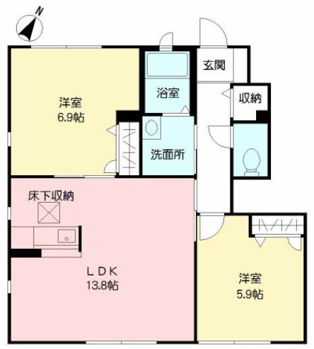 フォーゲルハピネス(2LDK/1階)の間取り写真