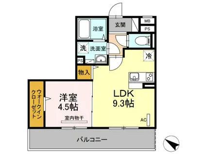 メゾンQ(1LDK/3階)の間取り写真