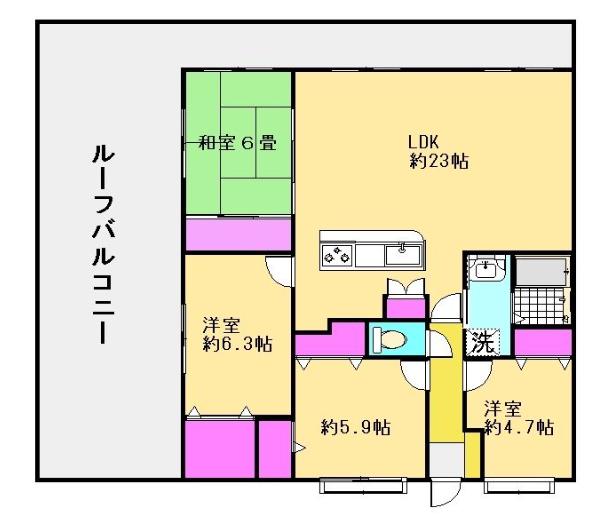 ザ・ブルックハウス(4LDK/6階)の間取り写真