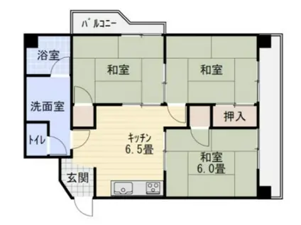 徳永ビル(3DK/2階)の間取り写真