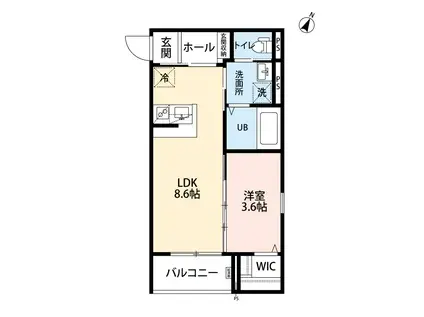 ROBOT(1LDK/1階)の間取り写真