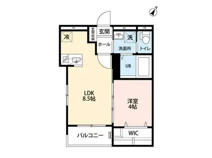 ROBOT(1LDK/1階)の間取り写真