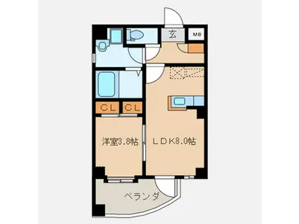 ラセーヌ高宮(1LDK/3階)の間取り写真