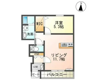 ALWAYS(1LDK/1階)の間取り写真