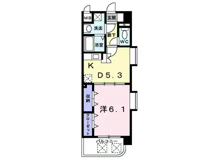 ソレイユ・ルヴァン(1DK/3階)の間取り写真