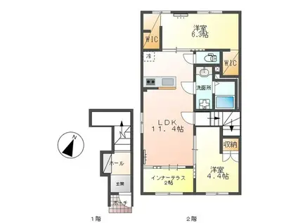 サンヴィア(2LDK/2階)の間取り写真