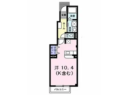 パピオコート柳瀬 A(1K/1階)の間取り写真