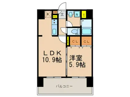 フェリス・スクエア(1LDK/8階)の間取り写真