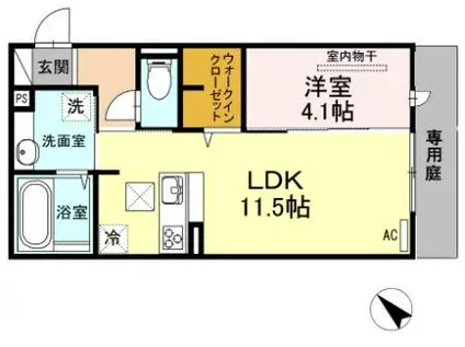 D-ROOM光丘(1LDK/1階)の間取り写真