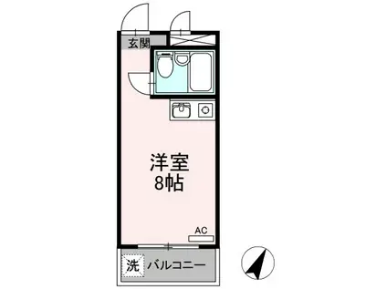 パーム南福岡(ワンルーム/2階)の間取り写真