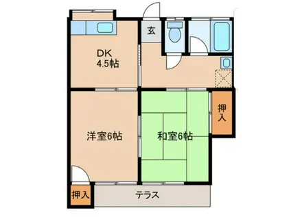 裕和アパート(2DK/1階)の間取り写真