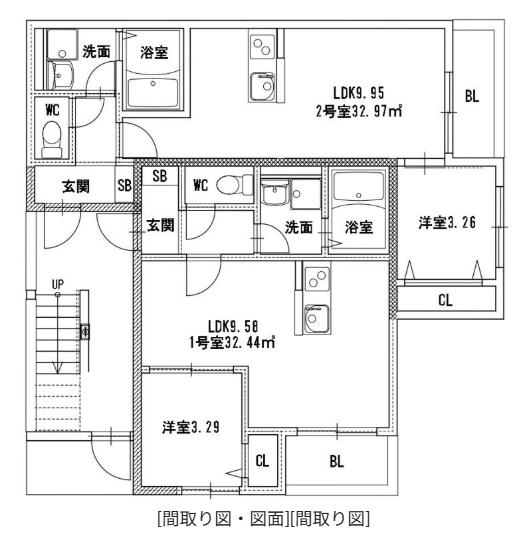 上白水3丁目AP(1LDK/1階)の間取り写真
