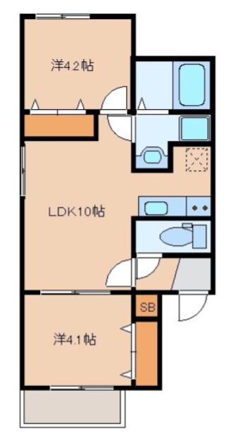 STARRY春日(2LDK/2階)の間取り写真
