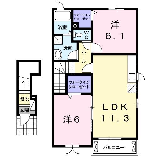 ファインスクエア Ⅱ(2LDK/2階)の間取り写真
