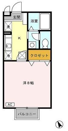 セジュールオーブ(1K/1階)の間取り写真