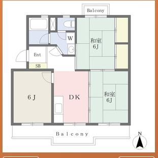 第2西村ビル(3DK/2階)の間取り写真