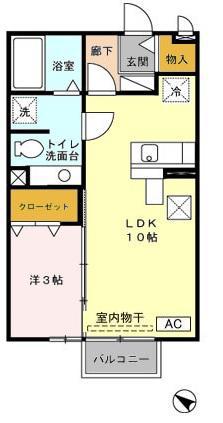 セジュール・未来A棟(1LDK/1階)の間取り写真