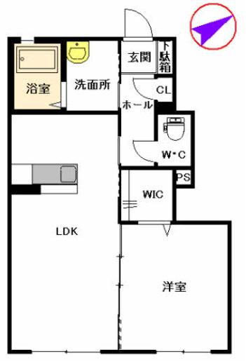 メゾン・ドゥ・大橋(1LDK/1階)の間取り写真