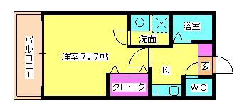 リブレア横手(1K/1階)の間取り写真