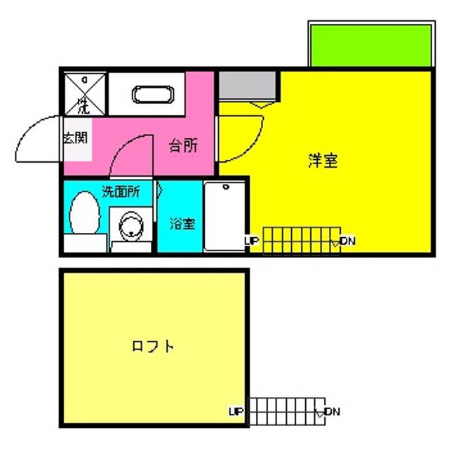 STAGE千代(1K/2階)の間取り写真