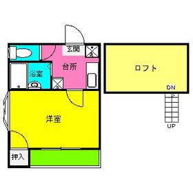リバーサイドヴィラ高宮(1K/2階)の間取り写真