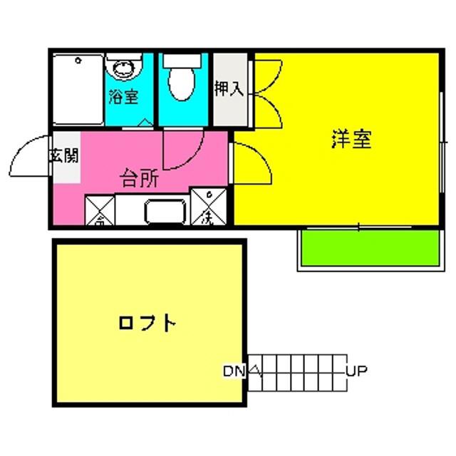 ドゥミール博多駅東Ⅱ(1K/2階)の間取り写真