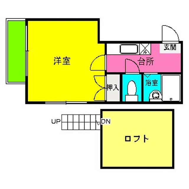 エミリーコート博多(1K/2階)の間取り写真