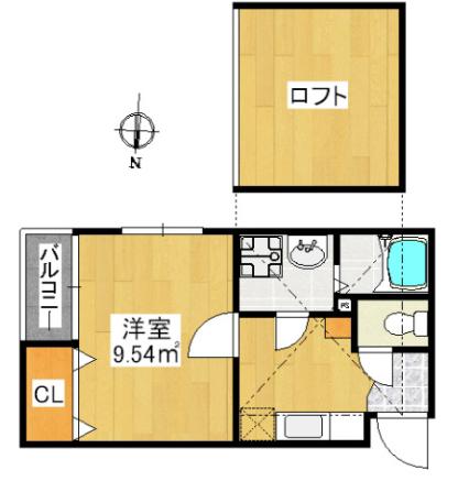 西鉄天神大牟田線 井尻駅 徒歩12分 2階建 築20年(1K/2階)の間取り写真