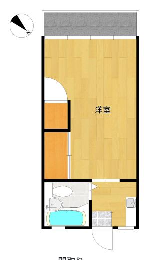 アーバン須玖(ワンルーム/2階)の間取り写真