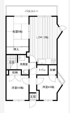 鹿児島本線 南福岡駅 徒歩18分 8階建 築34年(3LDK/3階)の間取り写真