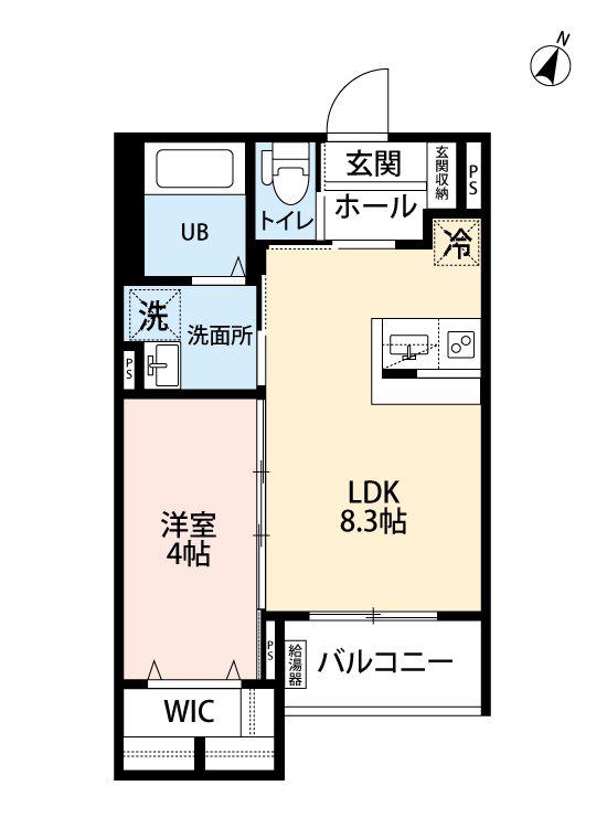 西鉄天神大牟田線 井尻駅 徒歩8分 3階建 新築(1LDK/2階)の間取り写真