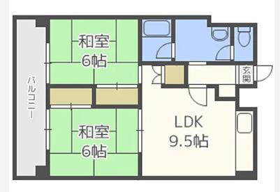 YMコーポ(2LDK/3階)の間取り写真