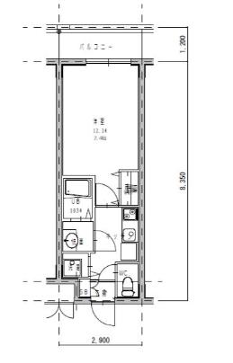 RESIDENCETAKAMIYA(1K/5階)の間取り写真