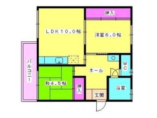 宮副アパート(2LDK/1階)の間取り写真