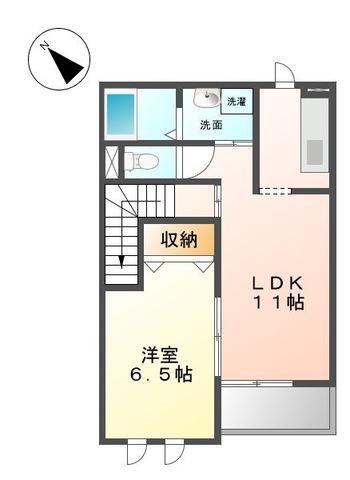 ヴィラセントラル二日市(1LDK/2階)の間取り写真