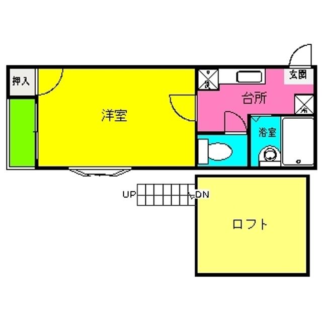 ユーフォリア(1K/2階)の間取り写真