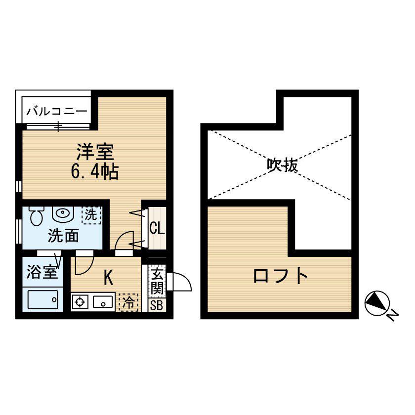 HAPPINESS HILLS(1K/1階)の間取り写真