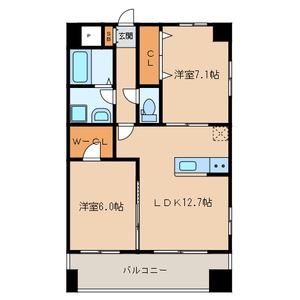 マーブル リヌーキー Ⅱ(2LDK/5階)の間取り写真
