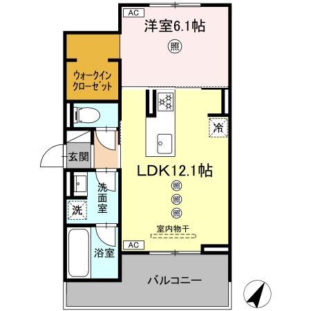 メゾン ココル(1LDK/2階)の間取り写真