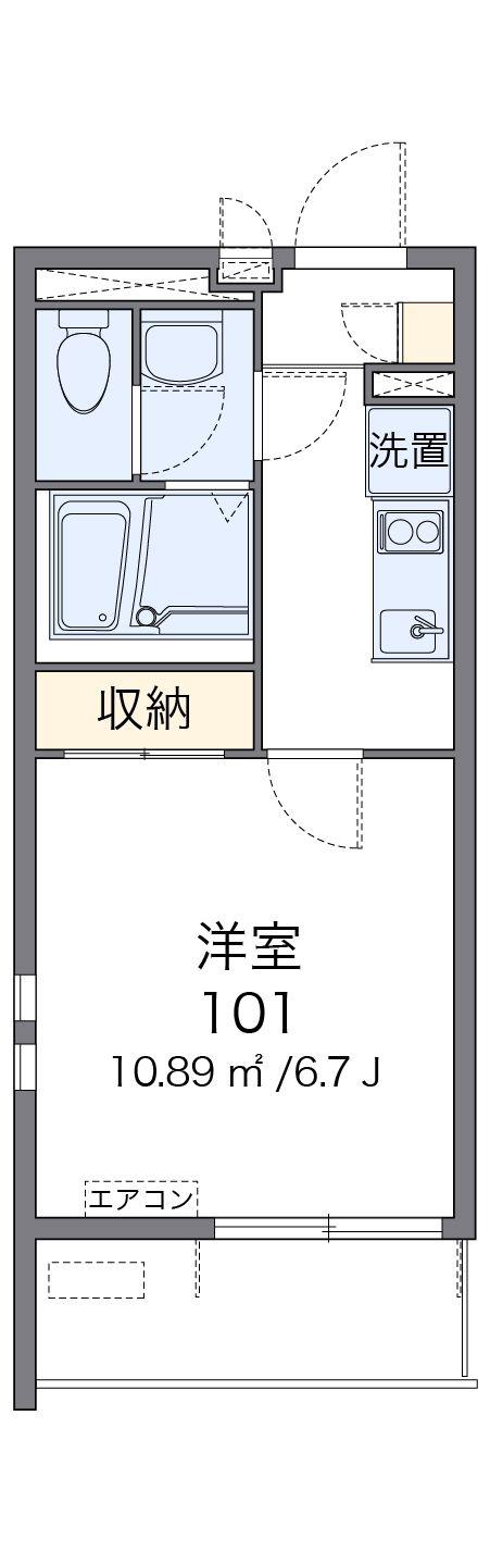 クレイノ比恵町(1K/3階)の間取り写真