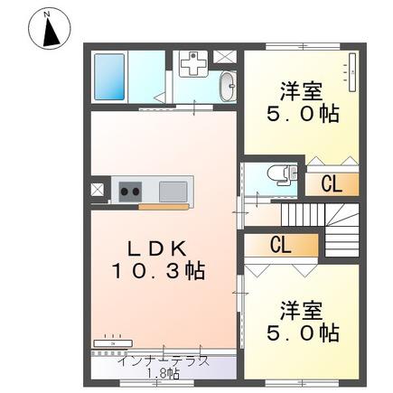 グランノヴァ(2LDK/2階)の間取り写真