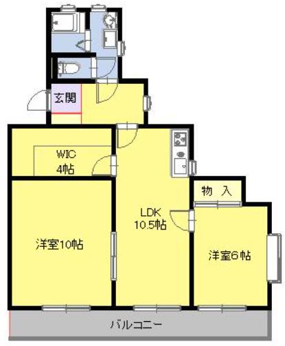 第2やまと(3LDK/4階)の間取り写真