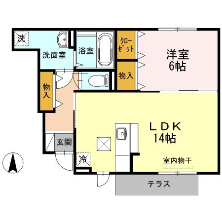 パルハイブリッジⅡ(1LDK/1階)の間取り写真