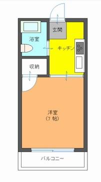 南日吉ハイツ(1K/1階)の間取り写真
