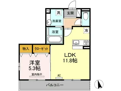 パルハイブリッジⅢ(1LDK/3階)の間取り写真