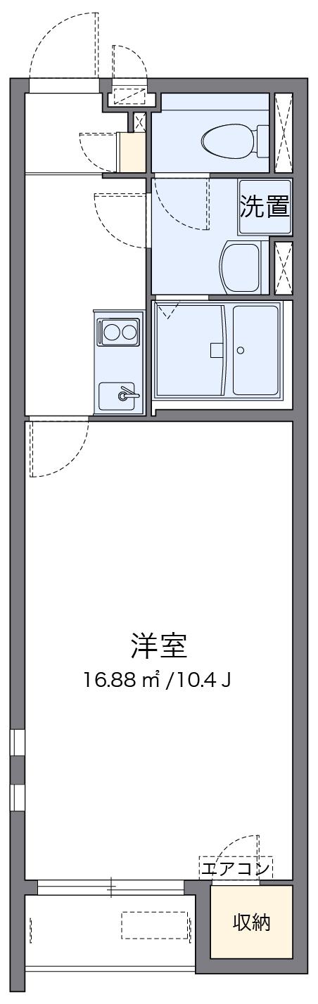 クレイノ松山インターⅤ(1K/2階)の間取り写真