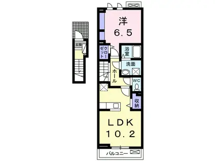セント・クロノス(1LDK/2階)の間取り写真