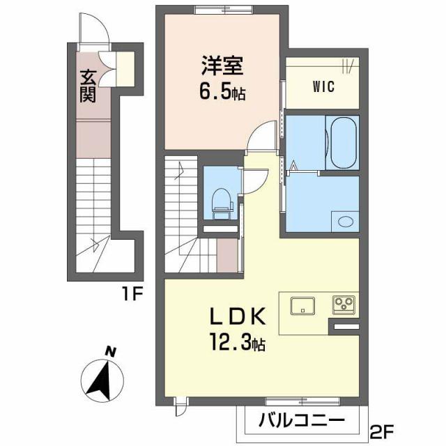 FORENA 天山(1LDK/2階)の間取り写真