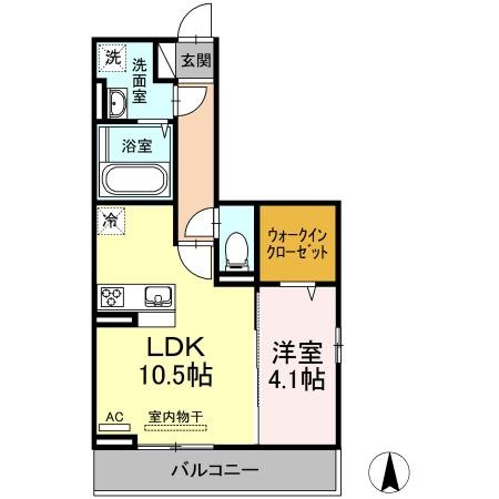 アルマヴィラ(1LDK/3階)の間取り写真