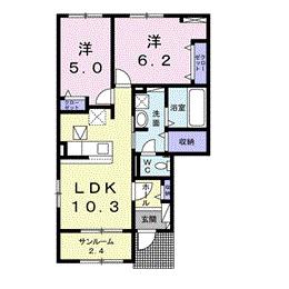 グランディール Ⅱ(2LDK/1階)の間取り写真